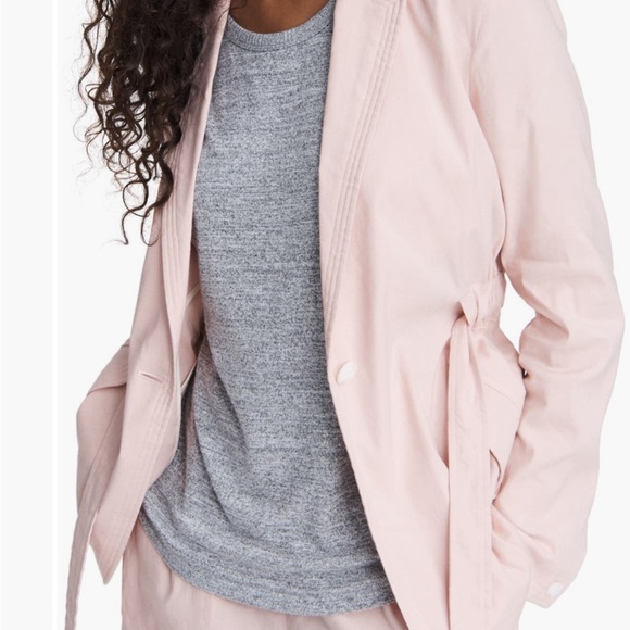 Rag & Bone S Linen Blazer Short Trench Coat Pastel Pink Easter Spring Jacket - Picture 9 of 14